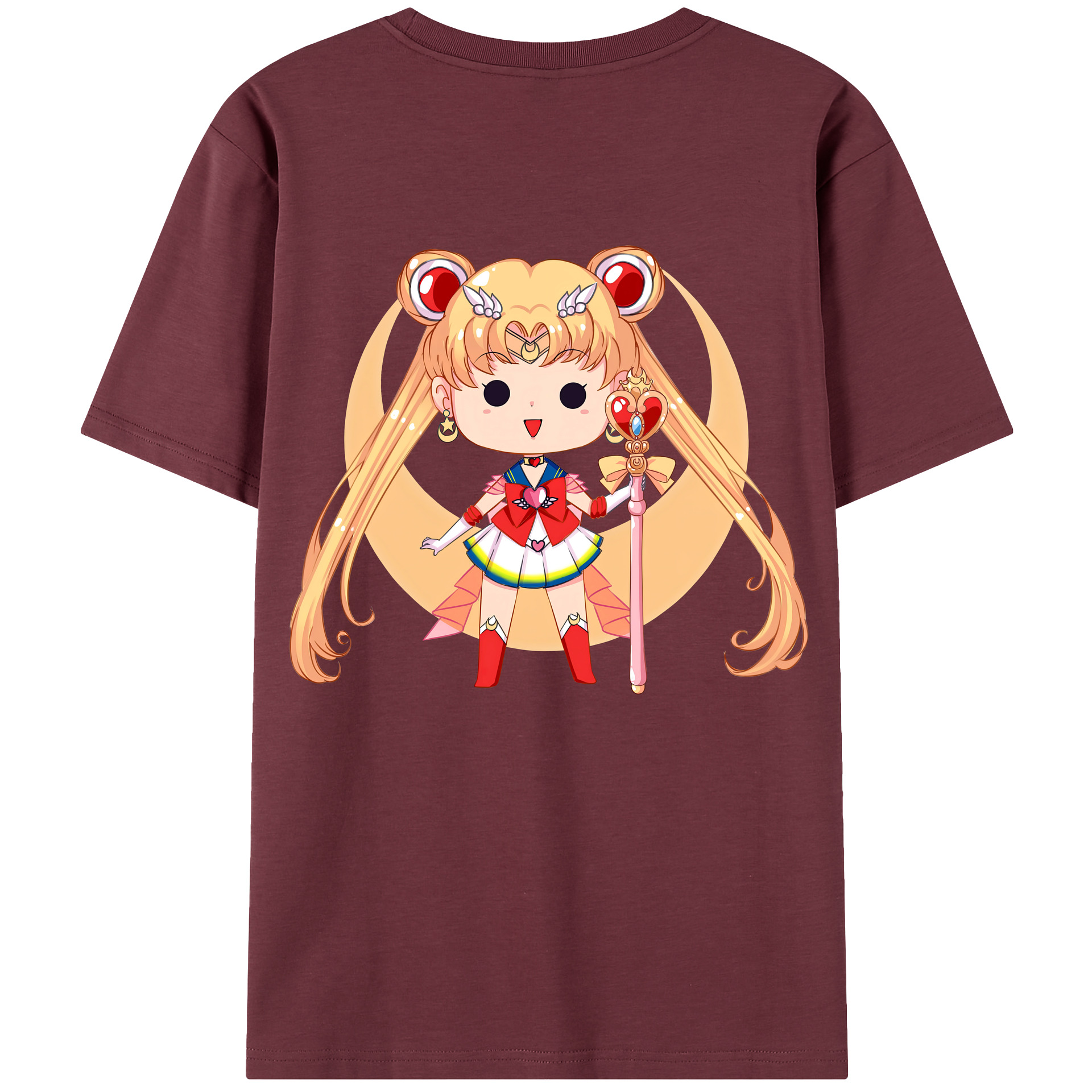 （画像用） 美少女戦士セーラームーン 月野 うさぎ つきの うさぎ Sailor Moon Tsukino Usagi 綿100％半袖Tシャツ（背面プリント）